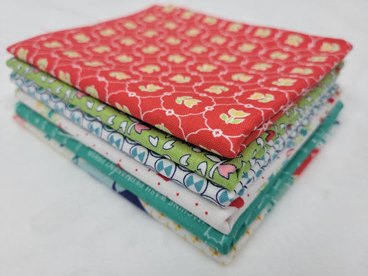 SALE Vintage Happy 2 Fat Quarter Bundle 6 pieces 6FQ-VINTAGEHAPPY2 - Lori Holt - Riley Blake Designs -  Precut - Quilting Cotton Fabric