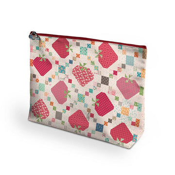 Farmer's Daughter Project Bag ST-46794 - Lori Holt - Riley Blake Designs - Vinyl Zipper Bag with Cotton Lining - Approx 9" x 12"