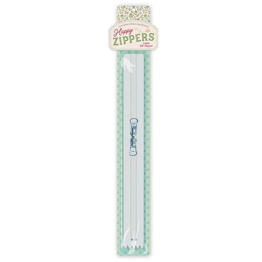 DEAL Lori Holt 22" Happy Zipper ST-46806 Latte - Riley Blake Designs - Individually Packaged Off-White Two Zipper Pulls