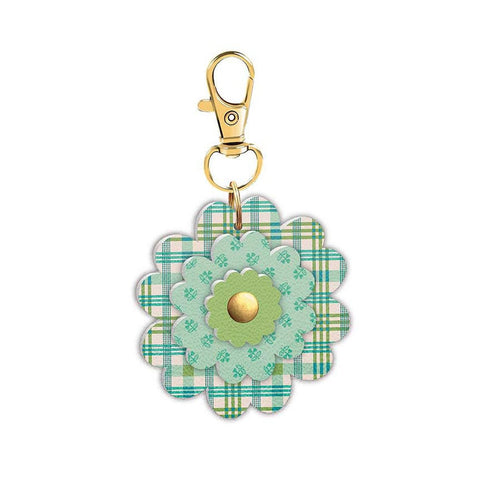 SALE Leather Flower Charm STLR-46824 - Lori Holt - Riley Blake Designs - 100% Full Grain Leather 3 1/2" x 3 1/2" Key Chain