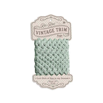 SALE Lori Holt Vintage Trim Small STVT-46833 Sage - Riley Blake Designs - 12 Yards of 1/4" Polyester Trim