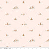 Image of Sweet Cotton Tales Flopsy Fields Blush quilting cotton fabric by Cayla Naylor for Riley Blake Designs. Features rabbits on a cream background. Cute Little Fabric Shop