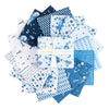Blue Blooms & Threads Fat Quarter Bundle - Riley Blake - 16-piece Precut - Quilting Cotton Fabric