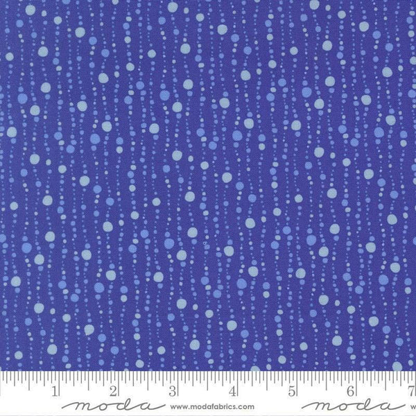 Image of Reef Bubbles Ocean quilting cotton fabric by Kate Spain for Moda Fabrics. Features bubbles on a blue background. Cute Little Fabric Shop