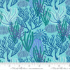 Image of Reef Coral Reef Algae quilting cotton fabric by Kate Spain for Moda Fabrics. Features coral on a blue background. Cute Little Fabric Shop