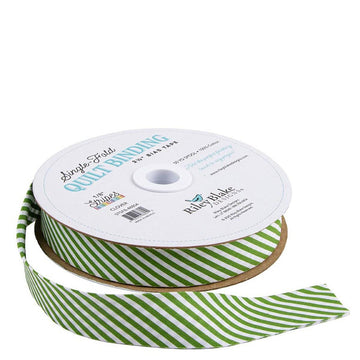 DEAL Single-Fold Quilt Binding 1/8" Stripe STSFB-48804 Clover - Riley Blake Designs - 2 1/2" Bias Binding - by the yard