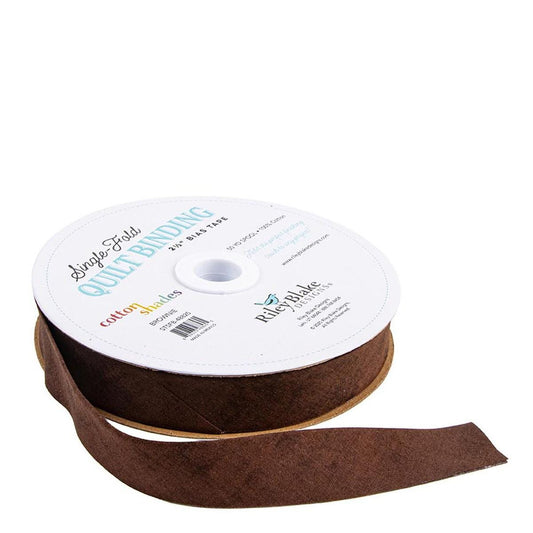 DEAL Single-Fold Quilt Binding Shade STSFB-48825 Brownie - Riley Blake Designs - 2 1/2" Bias Binding - by the yard