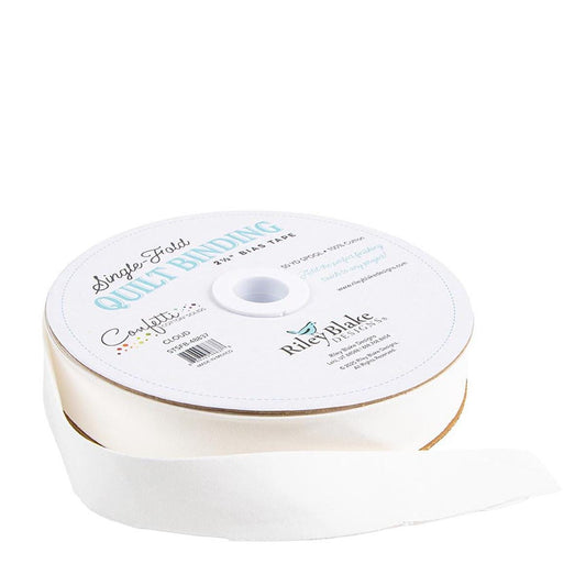 DEAL Single-Fold Quilt Binding Confetti Cotton STSFB-48837 Cloud - Riley Blake Designs - 2 1/2" Bias Binding - by the yard