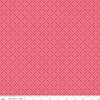 Image of Virginia Rose Patchwork Pink quilting cotton by Katherine Lenius for Riley Blake Designs. Features squares on a pink background. Cute Little Fabric Shop