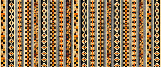 Jeepers Creepers Halloween Geo Stripe 31016 Multi X - QT Fabrics - Geometric Shapes Striped Halloween - Quilting Cotton Fabric