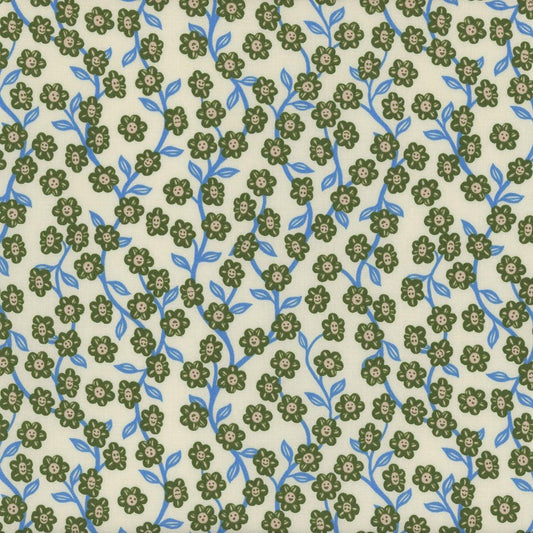 Hello Alice Garden RS2128 Shell - Moda Fabrics - Floral Flowers Leaf Leaves - Ru- Star - Quilting Cotton Fabric