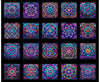 Night Flight Stained Glass Blocks Panel 30751 Black J - - QT Fabrics - Vivid Colorful Bright Mandala - Quilting Cotton Fabric