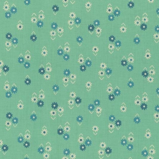 20" End of Bolt - SALE Juicy Small Floral RS0092 Moss - Moda Fabrics - Novelty Flowers - Quilting Cotton Fabric