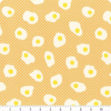 Egg & Friends Fried Eggs RS3090 Cantaloupe - Moda Fabrics - Breakfast - Ru- Star Society - Quilting Cotton Fabric