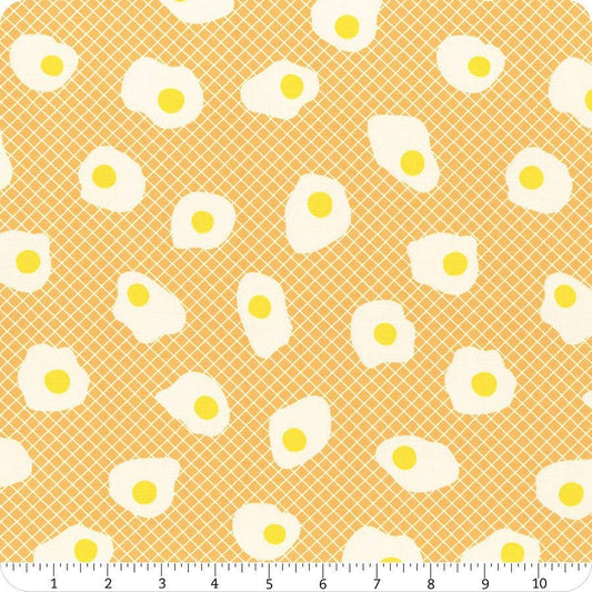 Egg & Friends Fried Eggs RS3090 Cantaloupe - Moda Fabrics - Breakfast - Ru- Star Society - Quilting Cotton Fabric