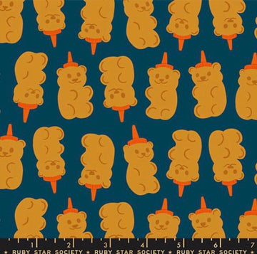 Egg & Friends Honey Bears RS3092 Galaxy - Moda Fabrics - Bottle Teddy Bear - Ru- Star Society - Quilting Cotton Fabric