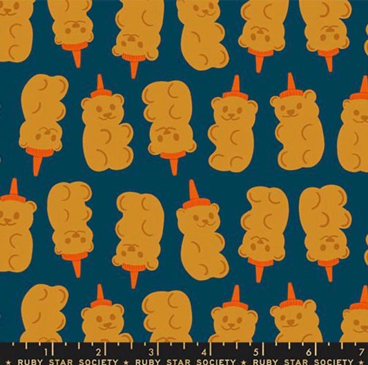 Egg & Friends Honey Bears RS3092 Galaxy - Moda Fabrics - Bottle Teddy Bear - Ru- Star Society - Quilting Cotton Fabric