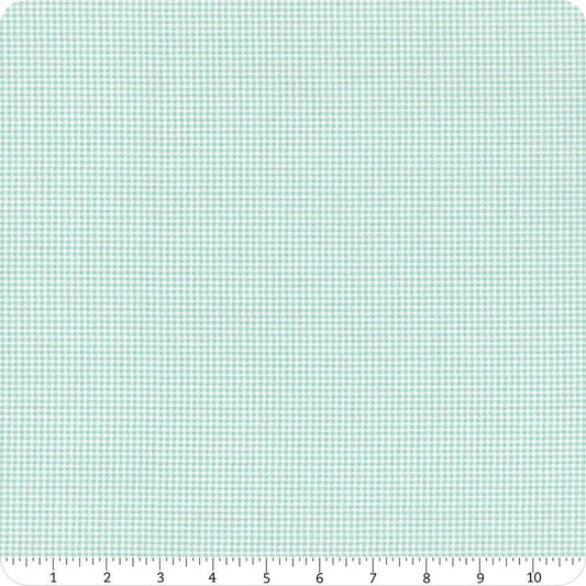 Fat Quarter End of Bolt - CLEARANCE Prim PRINTED Gingham C9698 Sea Glass - Riley Blake - Blue Green Checkered Checks Plaid - Quilting Cotton