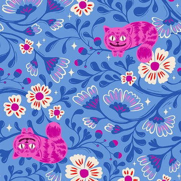Hello Alice Cheshire RS2123 Lindley Blue - Moda Fabrics - Floral Flower Leaf Leaves - Ru- Star - Quilting Cotton Fabric