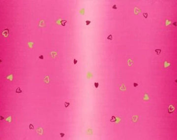 23" End of Bolt - SALE I Heart Ombre METALLIC 10875 Pomegranate - Moda - Light to Darker Hot Pink with Gold SPARKLE - Quilting Cotton Fabric