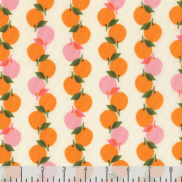 SALE Juicy Fruit Stripe RS0090 Orange - Moda Fabrics - Novelty Peaches Oranges - Quilting Cotton Fabric
