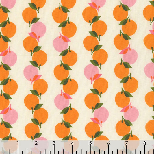 SALE Juicy Fruit Stripe RS0090 Orange - Moda Fabrics - Novelty Peaches Oranges - Quilting Cotton Fabric