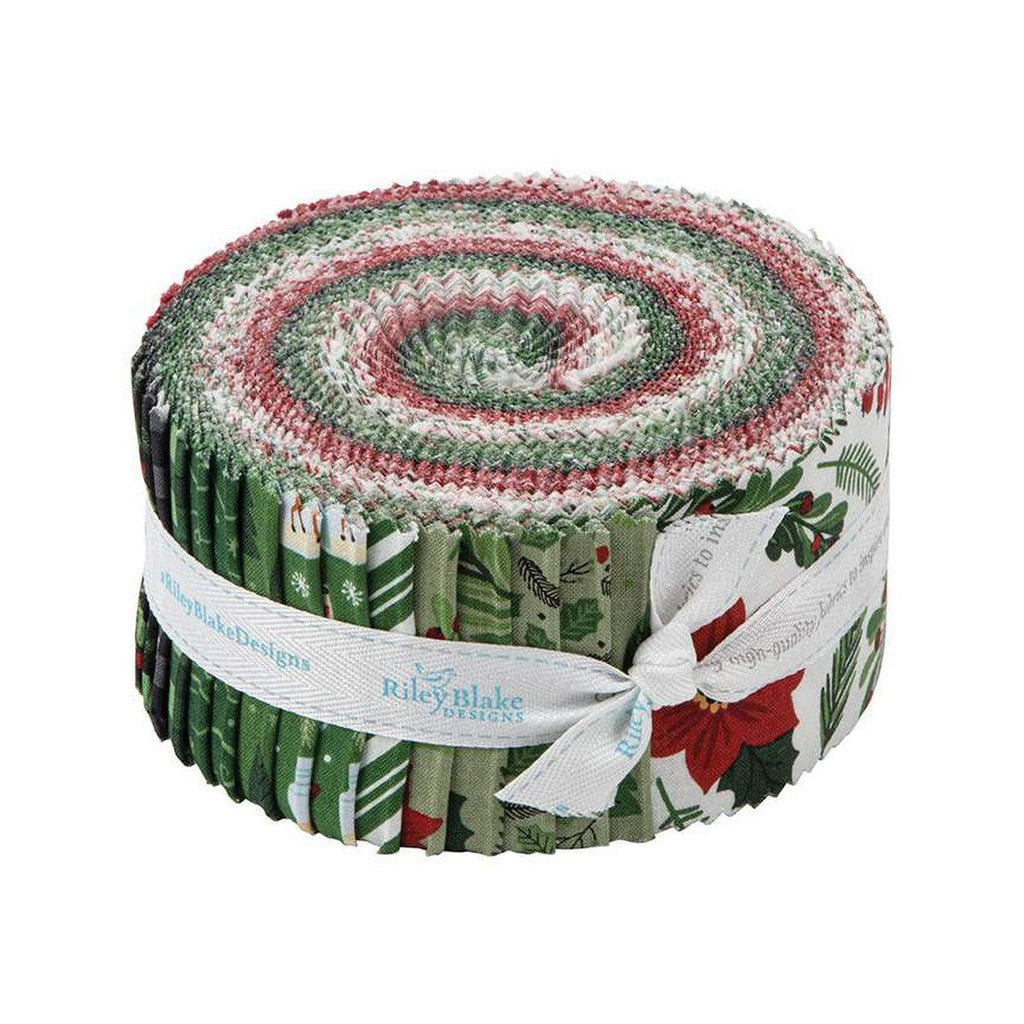 The Magic of Christmas 2.5 Inch Rolie Polie Jelly Roll 40 pieces - Riley Blake - Precut Pre cut Bundle - Quilting Cotton Fabric