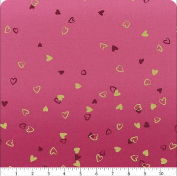 Fat Quarter End of Bolt - DEAL I Heart Ombre METALLIC 10875 Magenta - Moda - Light to Darker Hot Pink Gold SPARKLE - Quilting Cotton Fabric