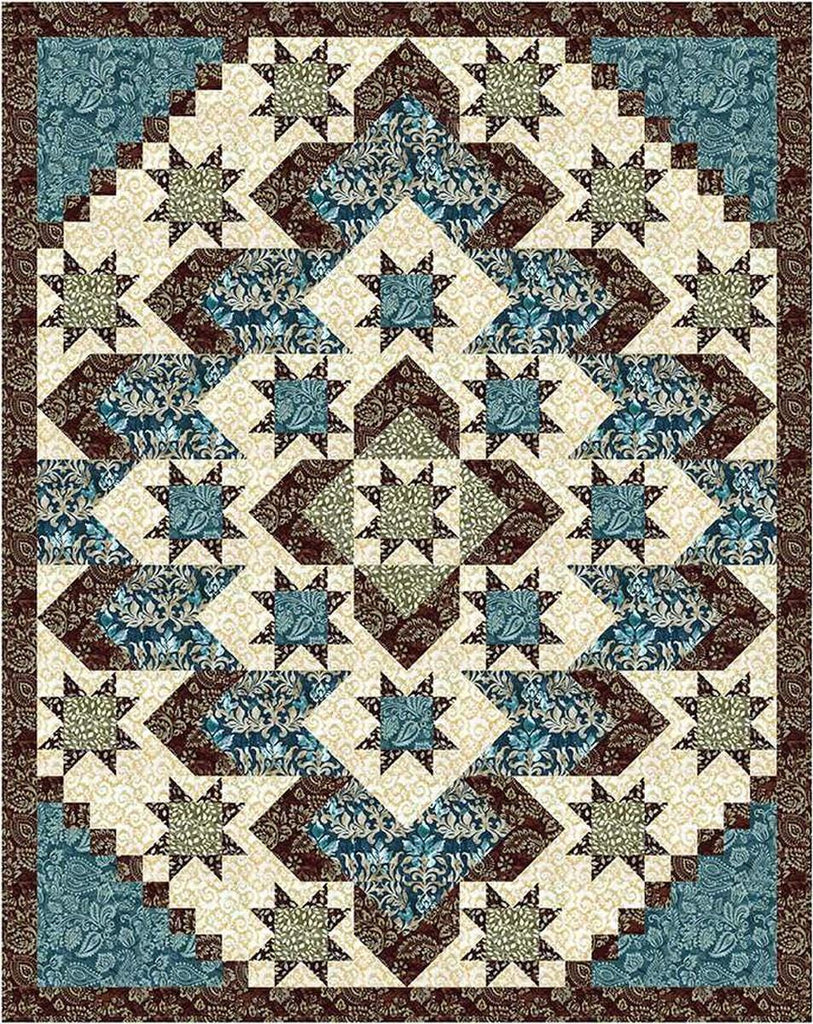 SALE Expressions Batiks Decorator Jewel Boxed Quilt Kit KTBT-1023 - Riley Blake Designs - Box Pattern Fabric - Quilting Cotton Fabric