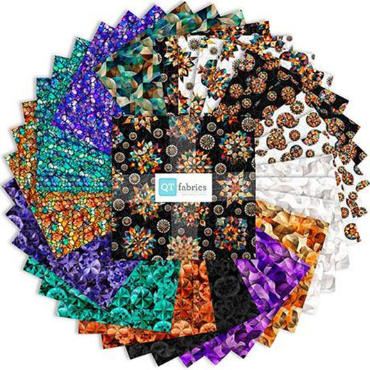 Solstice Kaleidoscope Layer Cake 10" Stacker Bundle - QT Fabrics - 42-Piece Precut  - Geometric - Quilting Cotton Fabric