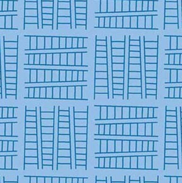 SALE Ladder Co. 1 Tall Ladder Blue by Michael Miller Fabrics - Ladder Company One Ladders Geometric Children's - Quilting Cotton Fabric