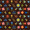 Bee Beary Happy Beehive Floral 31674 Dark Chocolate A - QT Fabrics - Geometric Flowers Leaf Leaves - Quilting Cotton Fabric