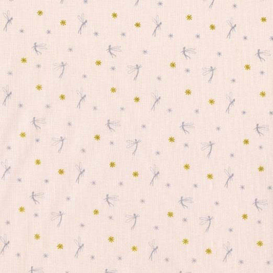 SALE Peter Pan - Tink - Blush - Sarah Jane for Michael Miller - Pink METALLIC SPARKLE Tinkerbell - Quilting Cotton Fabric
