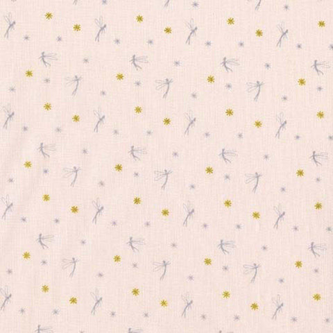 SALE Peter Pan - Tink - Blush - Sarah Jane for Michael Miller - Pink METALLIC SPARKLE Tinkerbell - Quilting Cotton Fabric