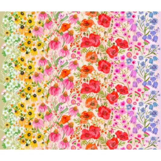 Superbloom Wildflowers 48780 Pastel - Moda Fabrics - Flowers Floral Blossoms Ombre - Quilting Cotton Fabric