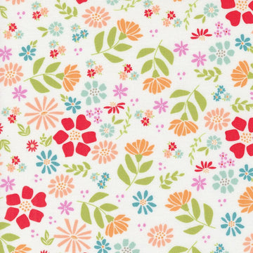 SALE Laguna Sunrise Main 37680 Off White - Moda Fabrics - Floral Flowers - Quilting Cotton Fabric