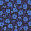 14" End of Bolt - Hello Alice Violets RS2126 Black - Moda Fabrics - Floral Flowers Leaf Leaves - Ru- Star - Quilting Cotton Fabric