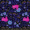 Hello Alice Cheshire RS2123 Black - Moda Fabrics - Floral Flowers Leaf Leaves - Ru- Star - Quilting Cotton Fabric
