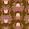 SALE Calathea Planties RS5182 Cocoa - Moda Fabrics - Potted Plants Leaf Leaves - Ru- Star - Quilting Cotton Fabric