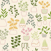 Calathea Houseplant RS5184 Natural - Moda Fabrics - Potted Plants Leaf Leaves - Ru- Star - Quilting Cotton Fabric