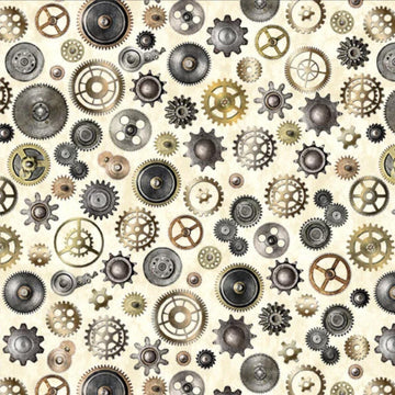 DEAL Steampunk Adventures 29565 Gears E - - QT Fabrics - Victorian Motifs - Quilting Cotton Fabric