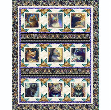 Glamour Shots Quilt PATTERN - QT Fabrics - Instructions Only - Feline Fantasia - Pieced Pattern - Fantasy Cats Magical