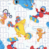 Fat Quarter End of Bolt - Sesame Street Hopscotch White Elmo Fabric - 28548 - QT Fabrics Quilting Cotton Fabric - Licensed Product
