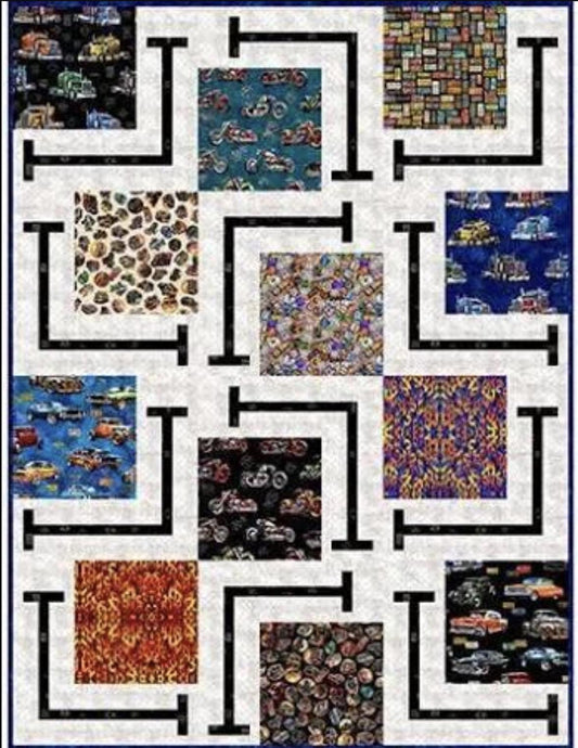 SALE Heavy Metal Quilt PATTERN - Morris Creative Group - QT Fabrics - Automobiles - Instructions Only