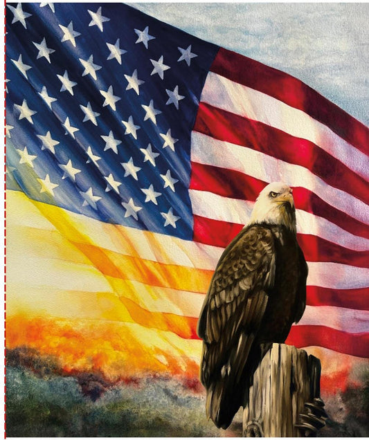 DEAL American Honor Eagle Panel PD17097 - Riley Blake Designs - DIGITALLY PRINTED - Flag Bird Patriotic - Quilting Cotton Fabric
