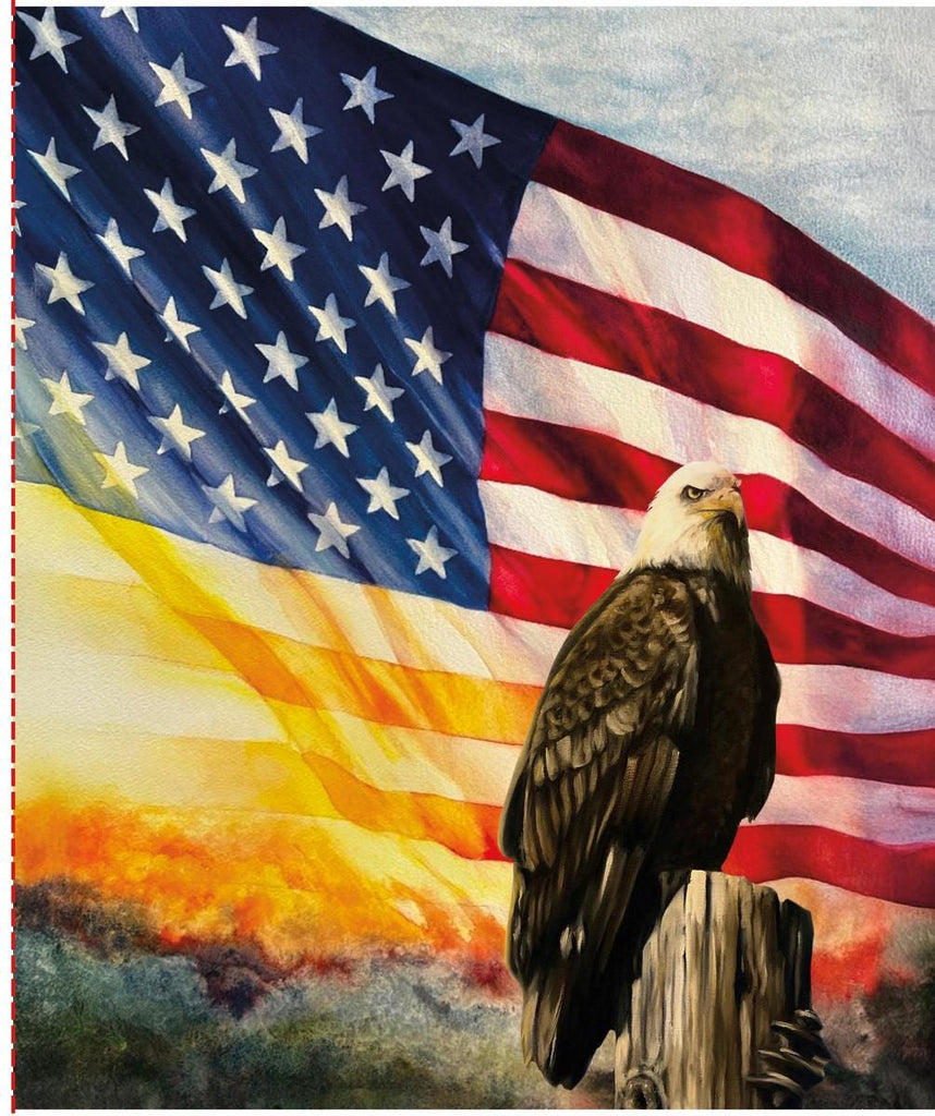 SALE American Honor Eagle Panel PD17097 - Riley Blake Designs - DIGITALLY PRINTED - Flag Bird Patriotic - Quilting Cotton Fabric