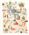 Utah Panel PD17025 - Riley Blake Designs - DIGITALLY PRINTED - Map Labels - Quilting Cotton Fabric