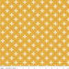 Image of Utah Quilt Squares Gold quilting cotton fabric by Kelsey Carlson for Riley Blake Designs. Features floral blocks on a yellow background. Cute Little Fabric Shop