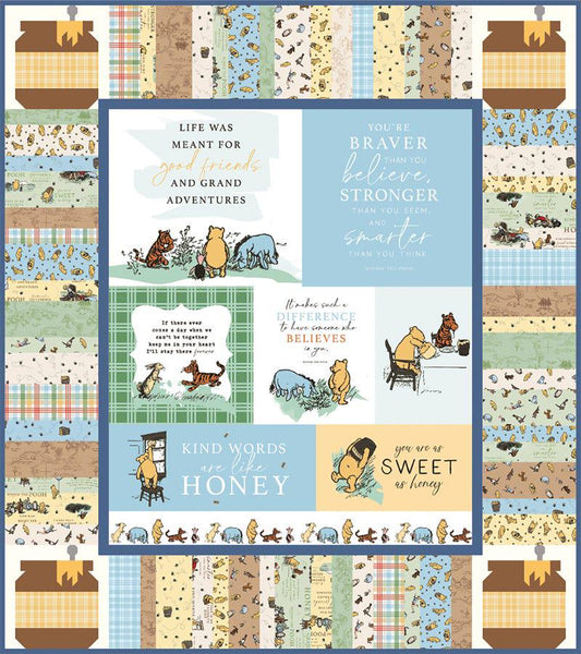 Winnie the Pooh Sweet as Honey Panel Quilt Kit KT-17000 - Riley Blake Designs - Box Quilt Kit Pattern - Quilting Cotton Fabric