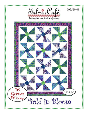 SALE Fabric Café Bold in Bloom Quilt PATTERN P016 - Fabric Café - Riley Blake - INSTRUCTIONS Only - Fat Quarter Friendly Multiple Sizes